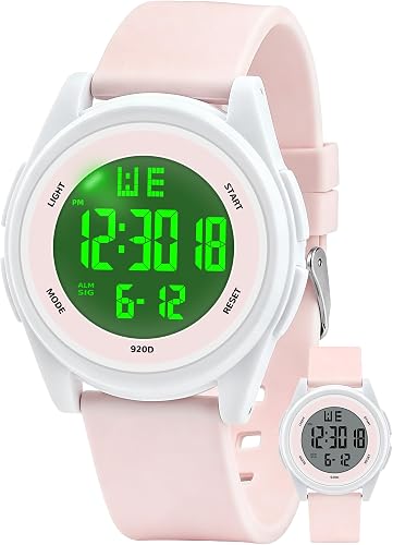 Juboos Digital Watch Men Women 50M Waterproof Sports Military | Large Face Wirstwatch with Stopwatch, Alarm, LED Backlight, 12/24H, Date, Week, Hourly Chime